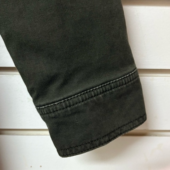 Banana Republic Olive Green Faux Fur Hooded Parka Jacket Size Small Utility Coat - Picture 5 of 9